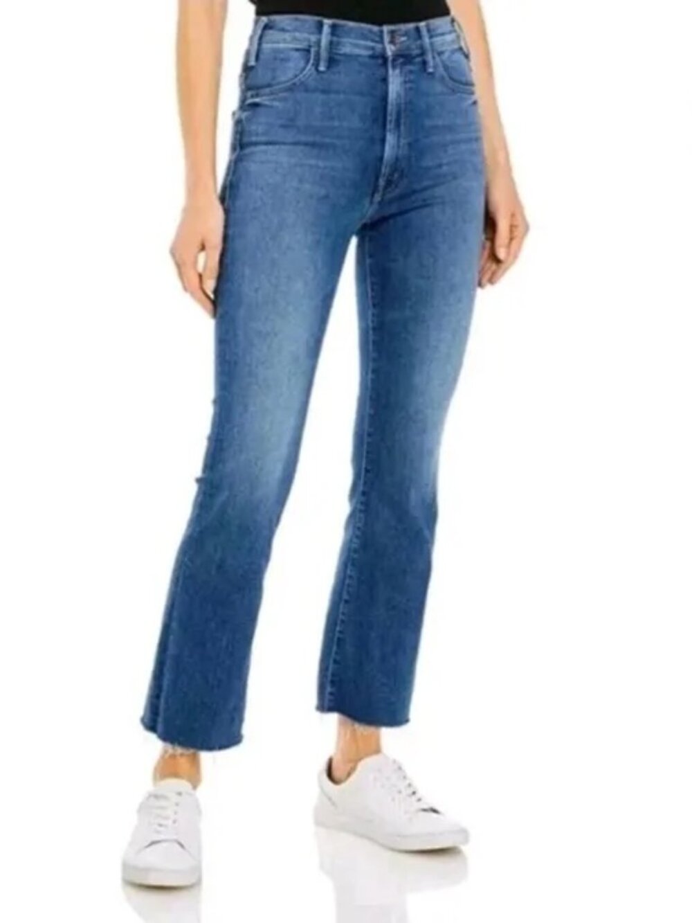 MOTHER The Hustler Ankle Fray Jeans Satisfaction Guaranteed Wash Cropped Size 24